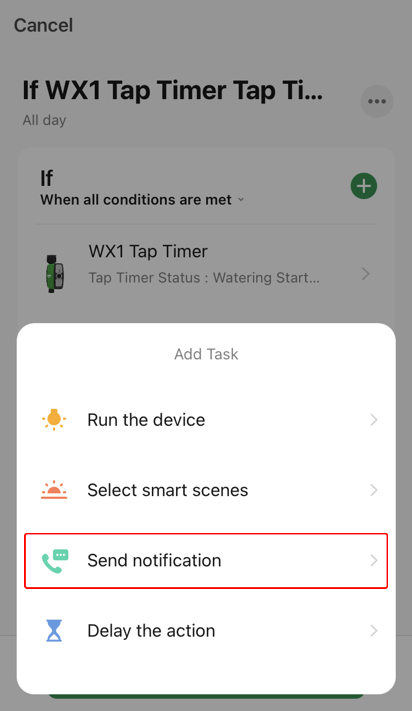 Create new Scene screen